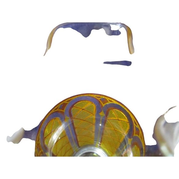 Mid Century Cocktail Martini Drinks Pitcher Set Stained Glass Yellow Gold EUC - Picture 10 of 16